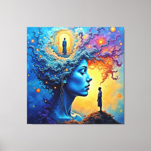 Mindful Cosmic Journey Canvas Afdruk (Voorkant)