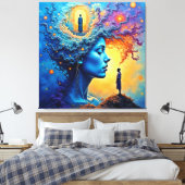 Mindful Cosmic Journey Canvas Afdruk (Insitu (Slaapkamer))