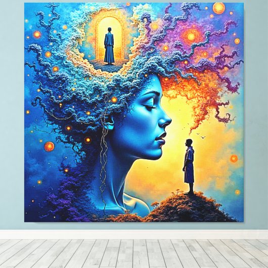 Mindful Cosmic Journey Canvas Afdruk (Insitu (Houten vloer))