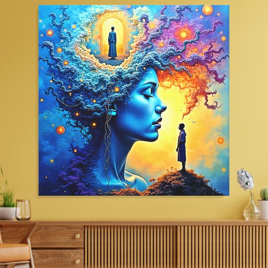 Mindful Cosmic Journey Canvas Afdruk (Insitu (Woonkamer))