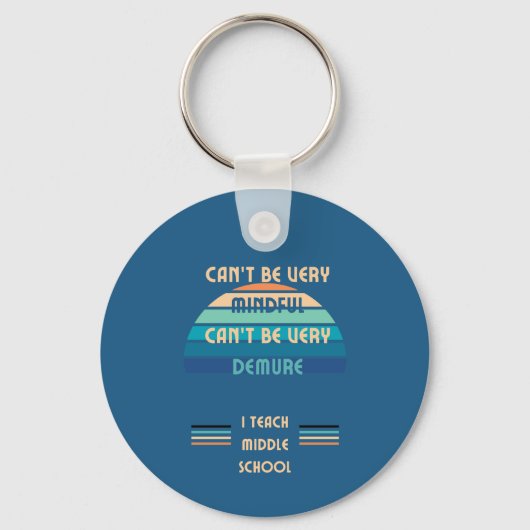 Mindful en Demure Middelbare School Teacher Sleute Sleutelhanger (Voorkant)