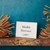 Mindful. Gemotiveerd. Werk Plaque Fotoplaat (Zijkant)