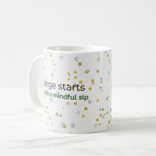 Mindful Gold & Silver Coffee Mok (Voorkant links)