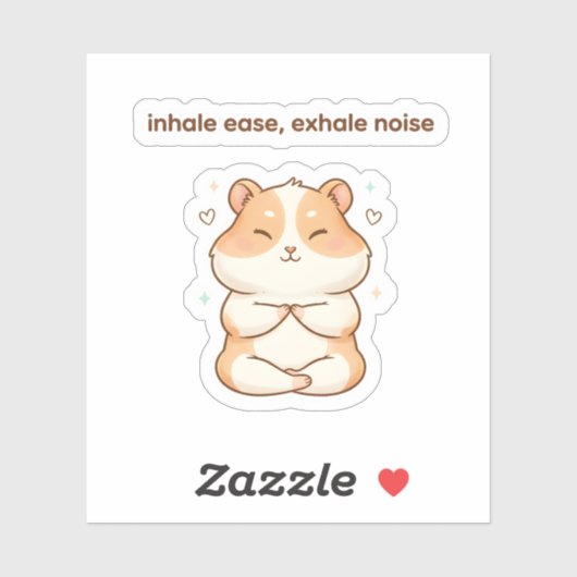 Mindful Hamster Sticker – Inhale Ease (Vel)