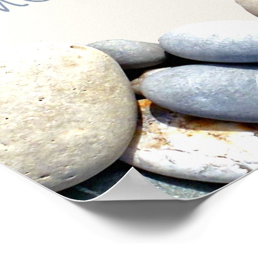 Mindful inspirerende Citaat Typografie Pebbles Poster (Hoek)