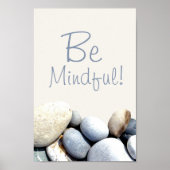 Mindful inspirerende Citaat Typografie Pebbles Poster (Voorkant)