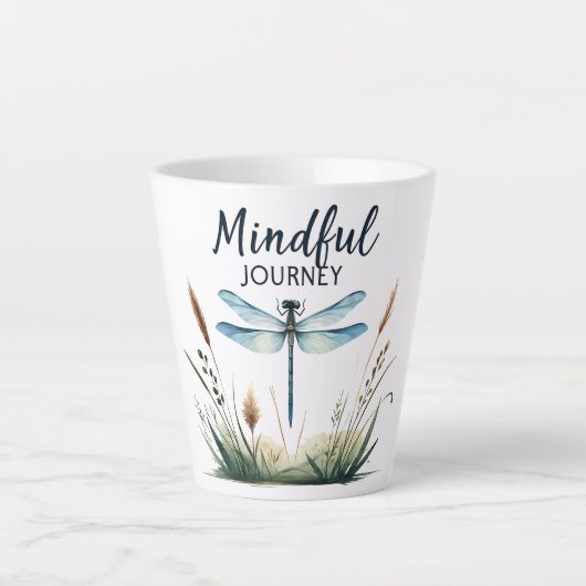 Mindful Journey - Dragonfly Natuur Latte Mok (Voorkant)