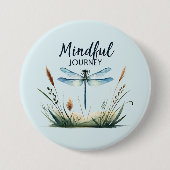 Mindful Journey - Dragonfly Natuur Ronde Button 7,6 Cm (Voorkant)