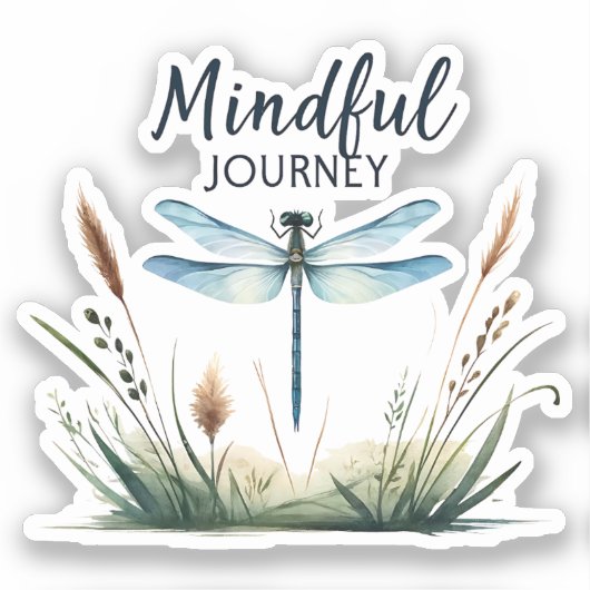 Mindful Journey - Dragonfly Natuur Sticker (Voorkant)