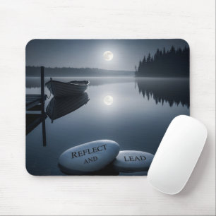 Mindful Leiderschap Serene Nacht Landschap Muismat