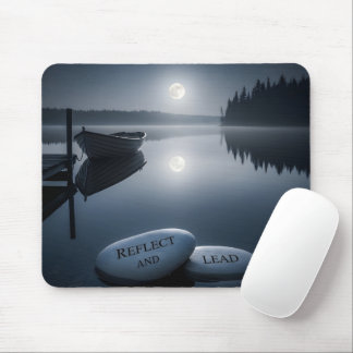 Mindful Leiderschap Serene Nacht Landschap Muismat