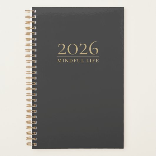 Mindful Life Aangepaste Initialen |  2026 Minimali Planner (Voorkant)