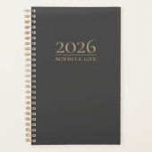 Mindful Life Custom Initials |  2026 Minimalist Planner (Voorkant)