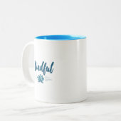 Mindful Lotus Flower Mok - Blauw Interieur (Voorkant links)