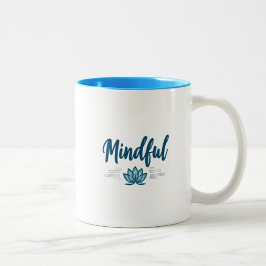 Mindful Lotus Flower Mok - Blauw Interieur (Rechts)