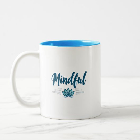 Mindful Lotus Flower Mok - Blauw Interieur (Links)