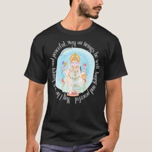 Mindful Lotus Ganesh Spiritueel Goddelijk Yoga Med T-shirt