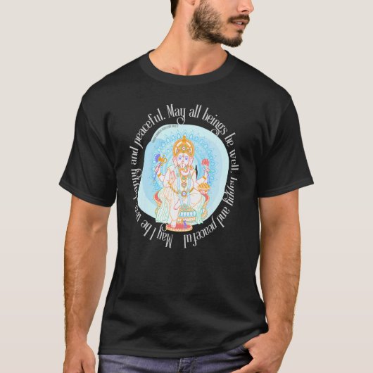 Mindful Lotus Ganesh Spirituele Divine Yoga Medita T-shirt (Voorkant)