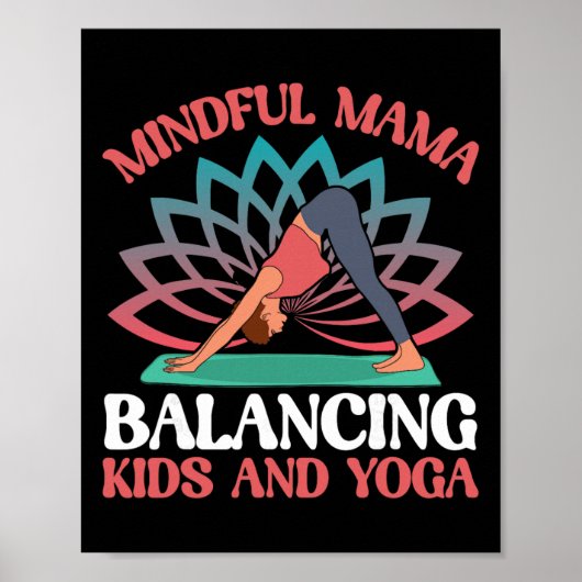 Mindful Mama Lancing Kinderen En Yoga Moeder  Poster (Voorkant)