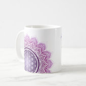 Mindful mandala Bloem des levens paars Koffiemok (Voorkant links)