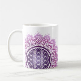 Mindful mandala Bloem des levens paars Koffiemok