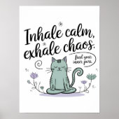 Mindful Meditatie Kat Schetsboek Ontwerp Poster (Voorkant)