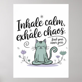 Mindful Meditatie Kat Schetsboek Ontwerp Poster