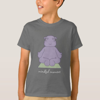 Mindful Moment Hippo Kinder Dark T-Shirt