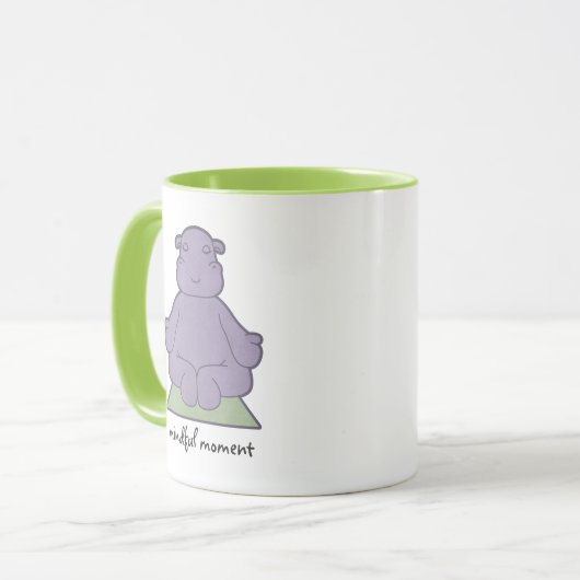 Mindful Moment Hippo Ringer Mok (Voorkant links)