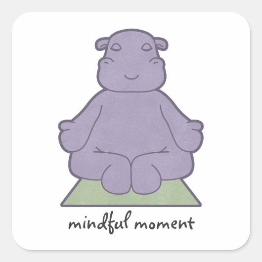 Mindful Moment Hippo Stickers (Voorkant)