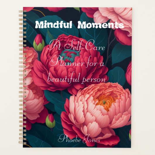 Mindful Moments:Elegant Peonies Self-Care Planner (Voorkant)