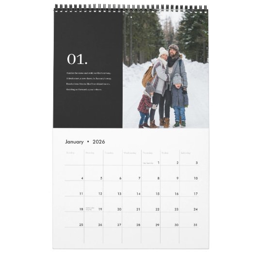 Mindful Moments Familie Foto's en Gedichten Kalender (Jan 2026)