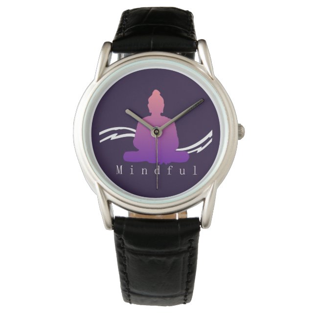 "Mindful" mooie Boeddha. Horloge (Voorkant)