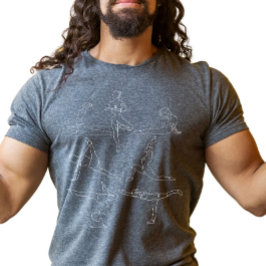 Mindful Movement Vintage Lijn Kunst Yoga Posities  T-shirt