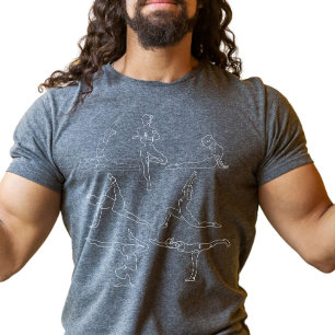 Mindful Movement Vintage Lijn Kunst Yoga Posities T-shirt