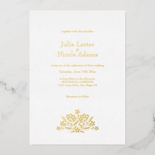 Mindful  Roos Minimalistische bruiloft Folie Uitnodiging (Voorkant)