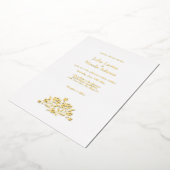 Mindful  Roos Minimalistische bruiloft Folie Uitnodiging (Gedraaid)