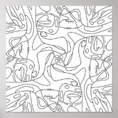 Mindful Summer: Funny Melting Cats Kleuren Poster (Voorkant)