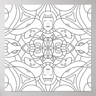 Mindful Summer: speels kleurend Poster