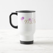 MINDFUL Touwtekst Met Roze Abstracte Bloemen Reisbeker (Links)