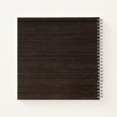 MINDFUL Touwtekst op donker hout Notitieboek (Achterkant)