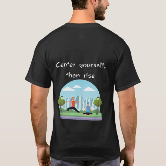 Mindful Warrior Yoga ZWART T-shirt (Achterkant)