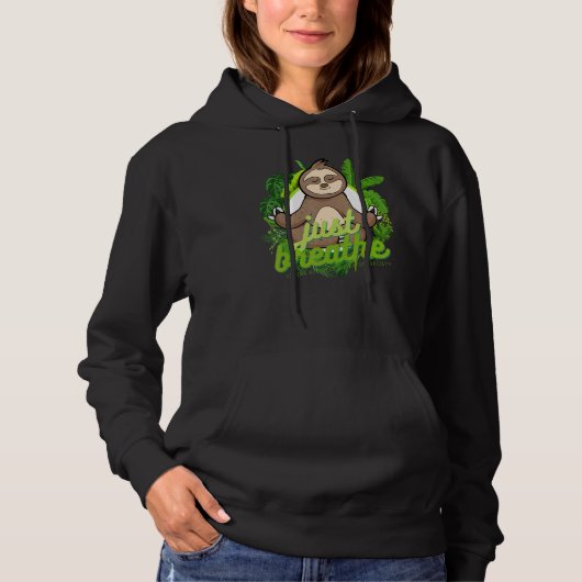 Mindful Zen Sloth  Loving Kindness Meditation Yoga Hoodie (Voorkant)