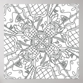 Mindful Zomer: Creatieve en Speelse Kleurplaten Poster