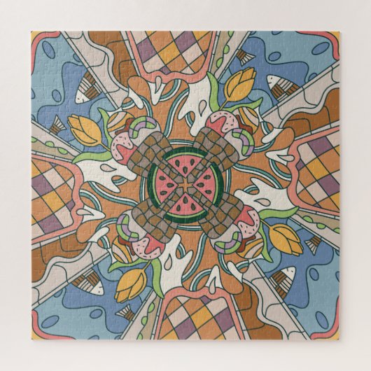 Mindful zomer: pastel en speels patroon legpuzzel (Verticaal)
