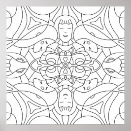 Mindful Zomer: Speelse Kleurposter Poster