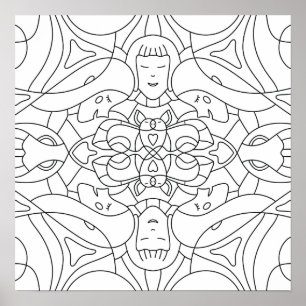 Mindful Zomer: Speelse Kleurposter Poster