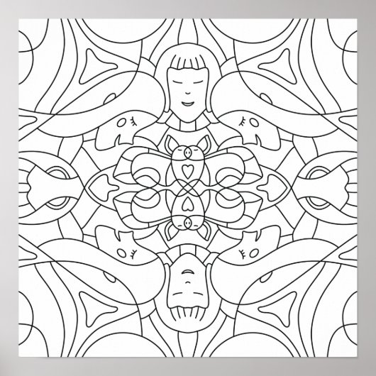 Mindful Zomer: Speelse Kleurposter Poster (Voorkant)