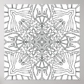 Mindful Zomer: Vredige Botanische Kleurplaten Poster (Voorkant)
