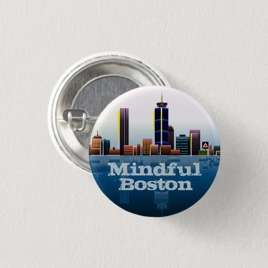 MindfulBoston Classic Skyline Button (Voorkant /achterkant)